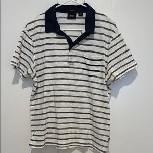 BOSS Men's Striped Polo Shirt - White and Navy